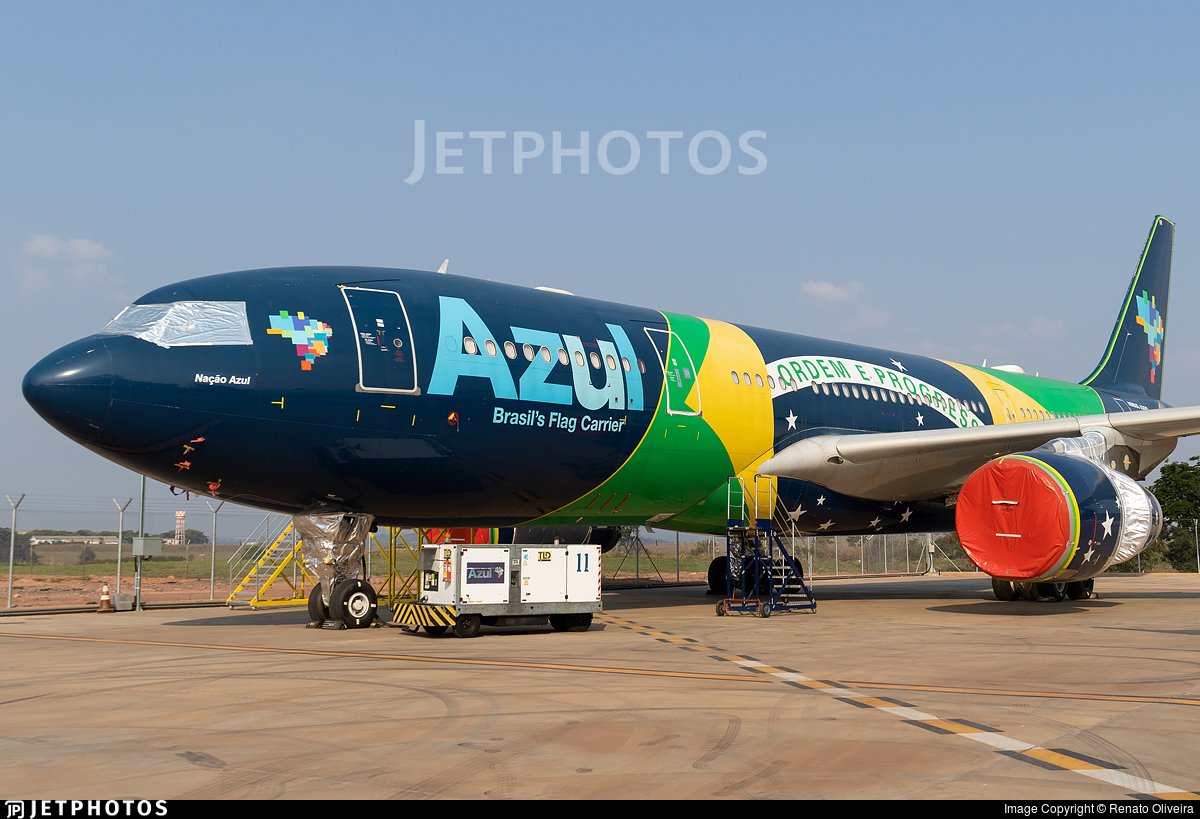 Conheça os aviões da Azul com pintura da Bandeira do Brasil - PR-AIV - Airbus A330